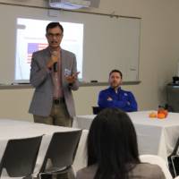 Dr. Choudhuri addresses the audience